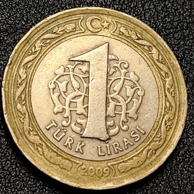 泉币菌-第138场-精品福利场（之前场次29日、30日发货，敬请谅解） - 土耳其1里拉硬币 26.15毫米 8.2克