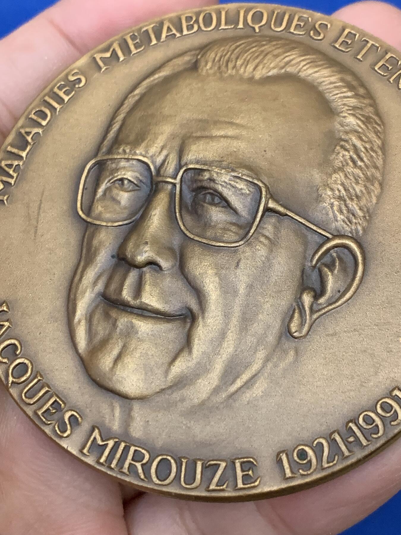 《竞宝斋》第442场 周日，周一，2场连拍 （全场包邮） 法国著名医药学家大铜章 直径70mm 重量167.4g 