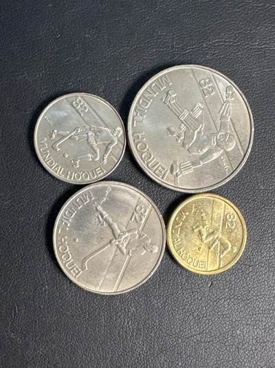 ❤️【币观天下】❤️ 第332期钱币拍卖- 2025.11.28周五晚上6点半场-长期征集拍品 - 葡萄牙冰球运动1982年一套4枚铜镍币