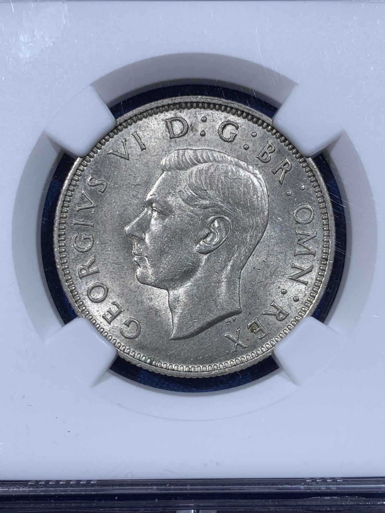 《竞宝斋》第442场 周日，周一，2场连拍 （全场包邮） NGC MS62 英国1940年乔治六世2S银币