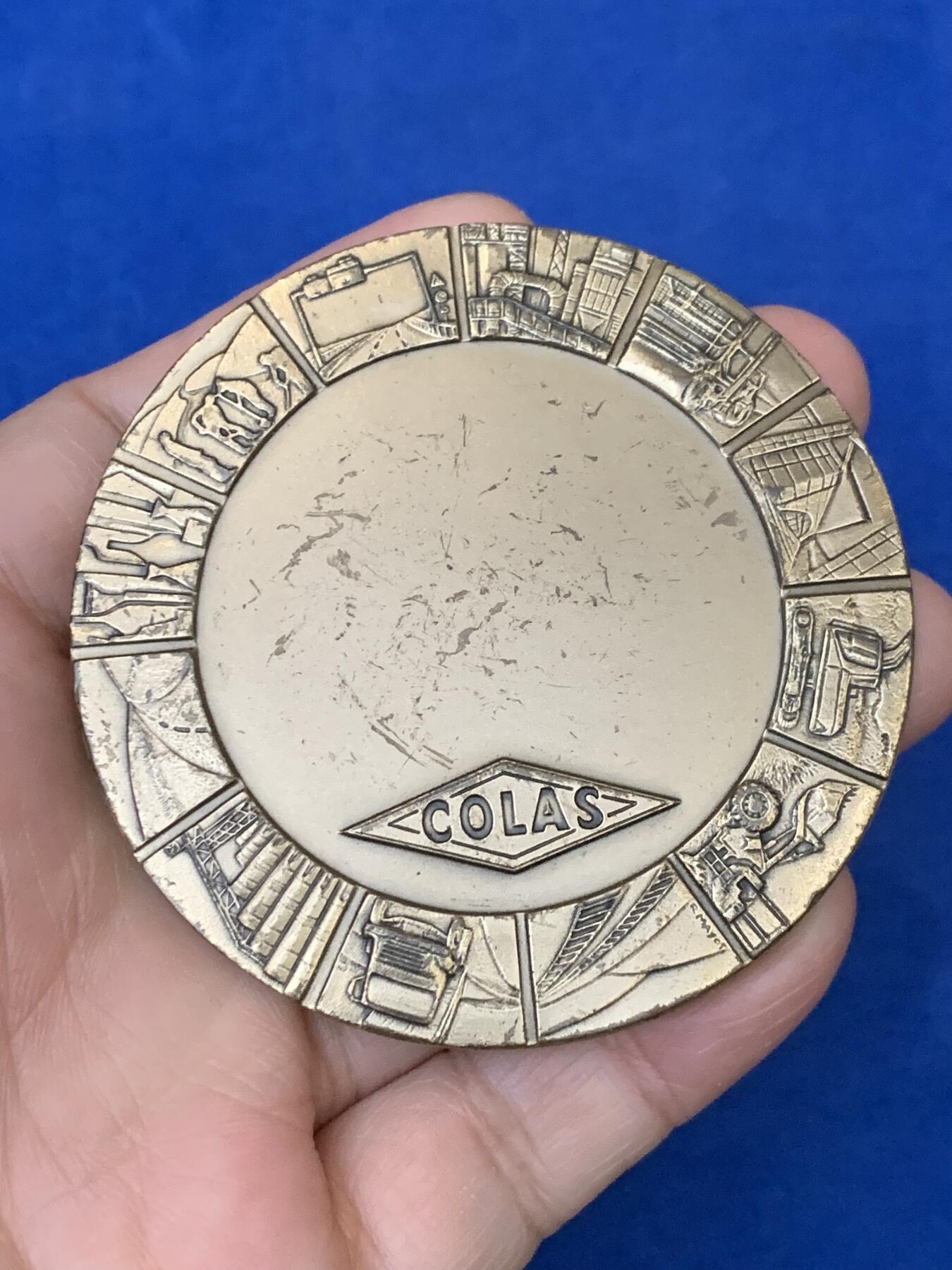 《竞宝斋》第442场 周日，周一，2场连拍 （全场包邮） 法国COLAS大铜章 直径68.5mm 重量201.1g