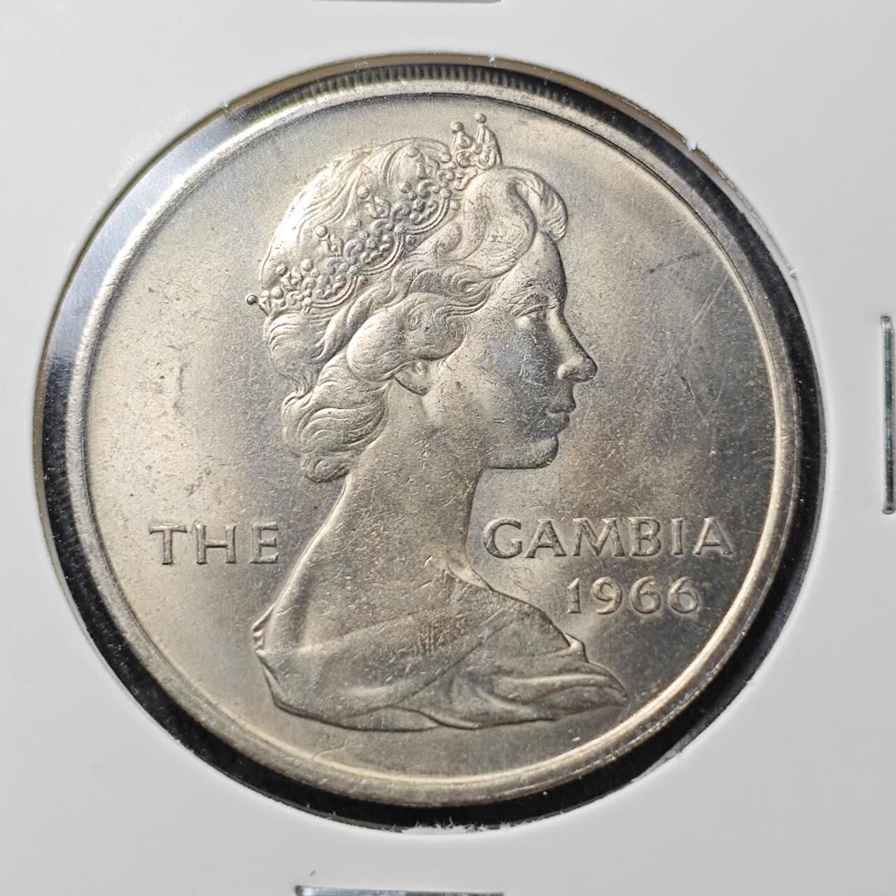 KK钱币收藏小铺 （套币 好品/批量散币 银币）专场  2月预留时间 周末发货  1966英属冈比亚4先令