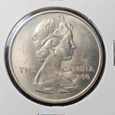 KK钱币收藏小铺 （套币 好品/批量散币 银币）专场  2月预留时间 周末发货 -  1966英属冈比亚4先令