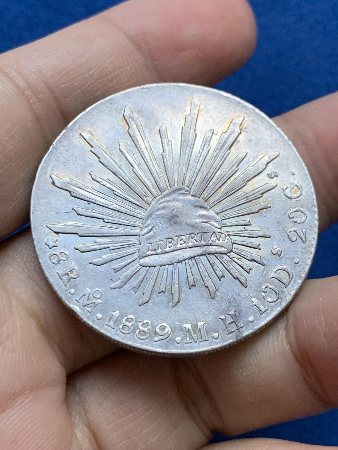 《竞宝斋》第442场 周日，周一，2场连拍 （全场包邮） 墨西哥1889 MO MH版 8R鹰洋银币