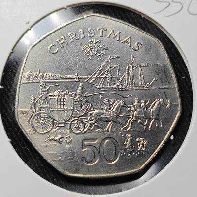 KK钱币收藏小铺 （套币 好品/批量散币 银币）专场  2月预留时间 周末发货 -  1980马恩岛50便士纪念币