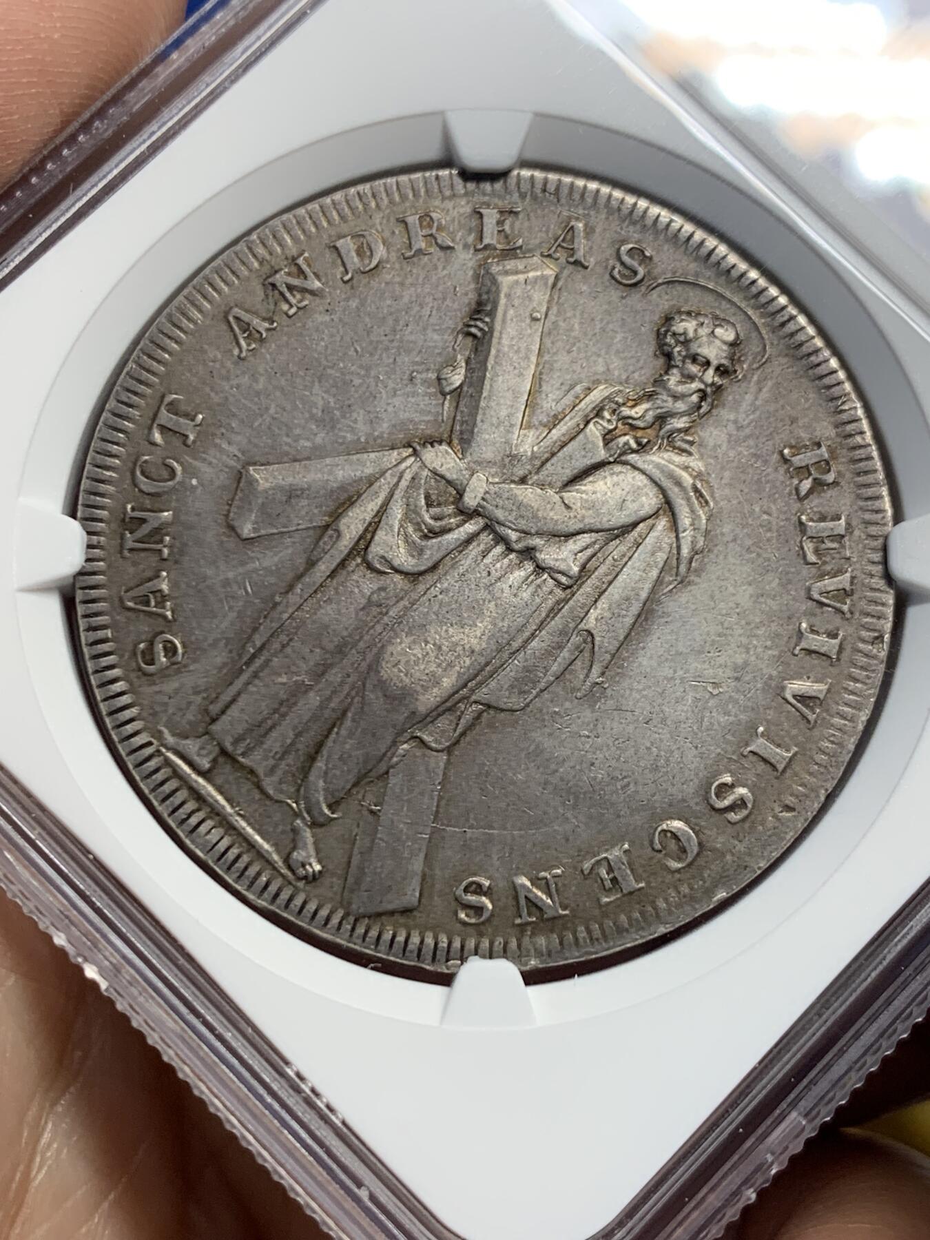 《竞宝斋》第442场 周日，周一，2场连拍 （全场包邮） NGC AU55 德国 1703年 布伦瑞克吕内堡 泰勒大银币 自然原味 这个时期的能有此状态 极好