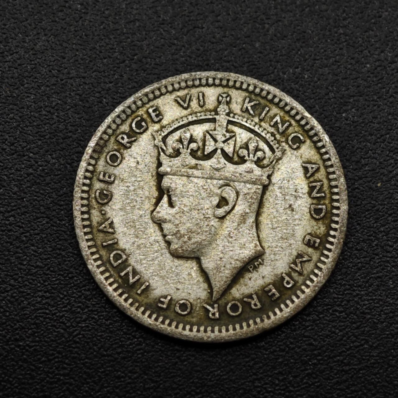 【淘币小摊】实时拍第八百零八拍   银币套币场   满百包邮可预留二周 每周一统一发货   马来亚1943年乔治六世5分银币