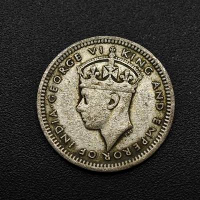 【淘币小摊】实时拍第八百零八拍   银币套币场   满百包邮可预留二周 每周一统一发货   - 马来亚1943年乔治六世5分银币