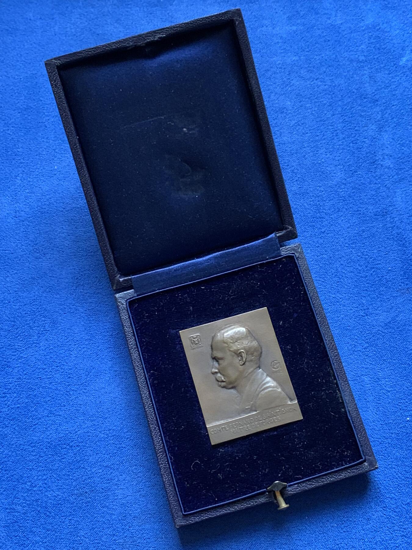 《竞宝斋》第442场 周日，周一，2场连拍 （全场包邮） 法国钢铁大师委员会纪念铜章 带原盒 34.1克 31.7*40.5mm