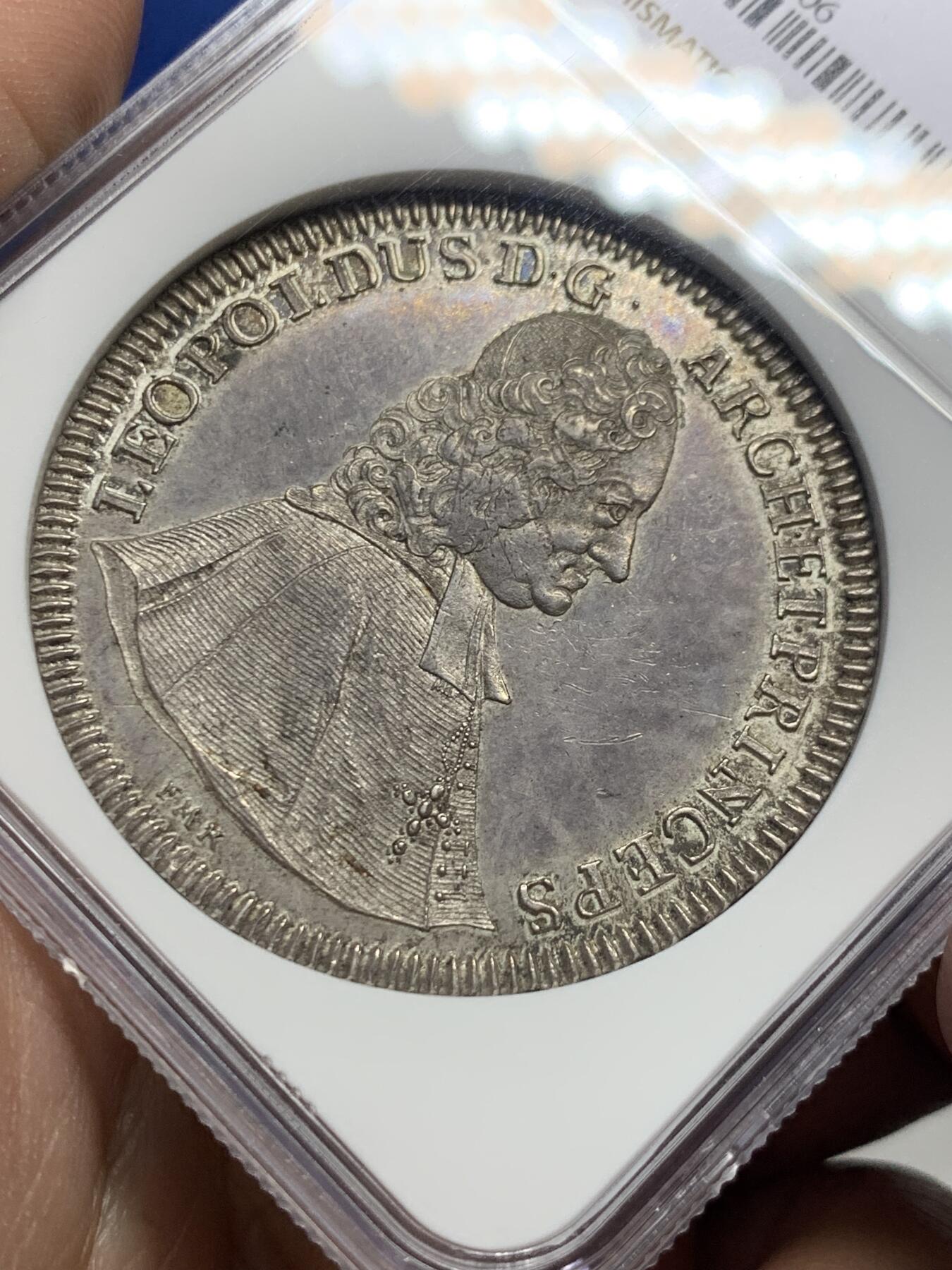 《竞宝斋》第442场 周日，周一，2场连拍 （全场包邮） 冠军分 NGC MS62 神圣罗马帝国 1738年 萨尔茨堡 菲尔米安亲王大主教 泰勒大银币 稀有品种