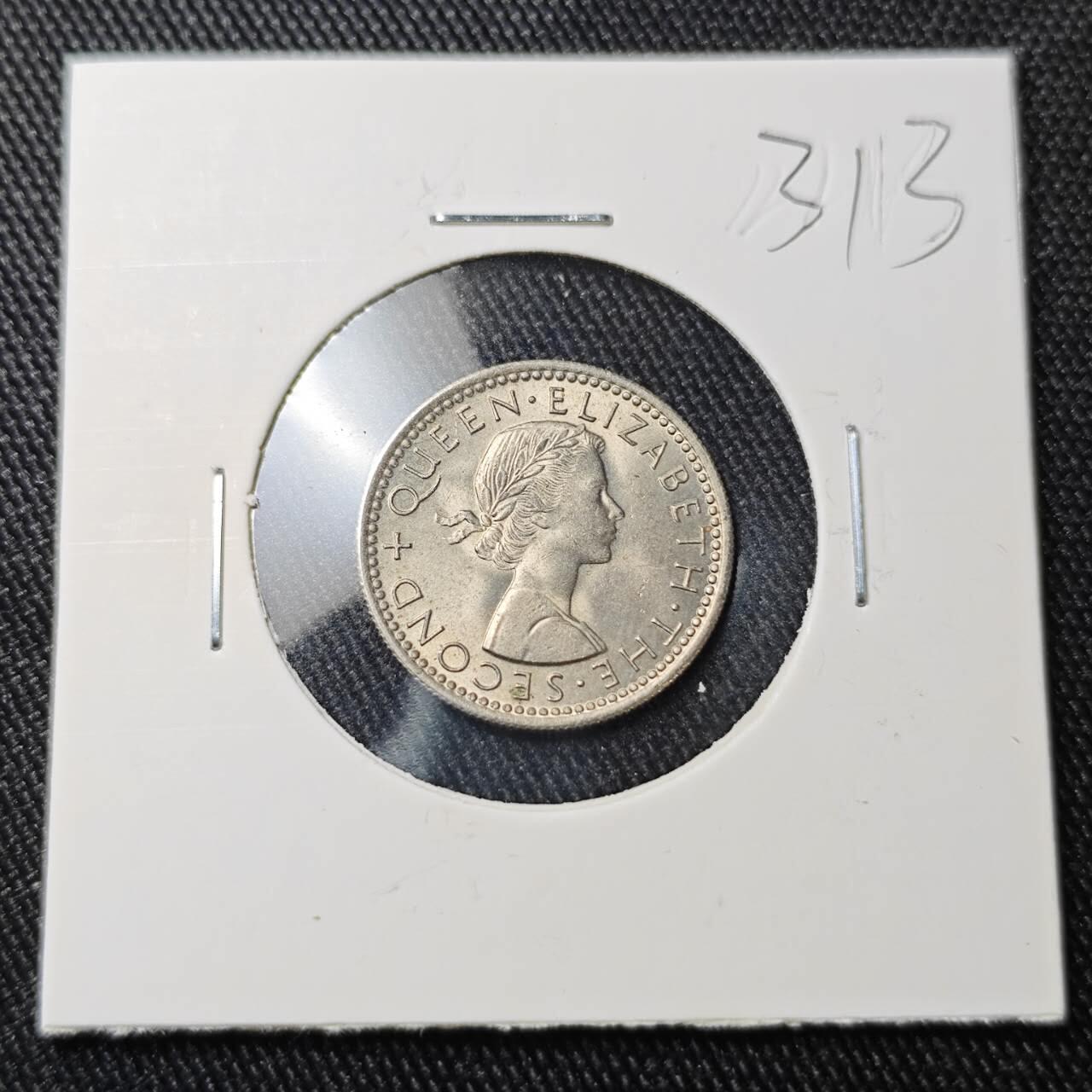 KK钱币收藏小铺 （套币 好品/批量散币 银币）专场  2月预留时间 周末发货  1964新西兰3便士 好品