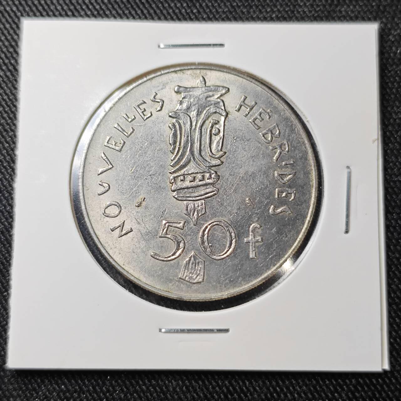 KK钱币收藏小铺 （套币 好品/批量散币 银币）专场  2月预留时间 周末发货  1972法属赫布里底50法郎 少见