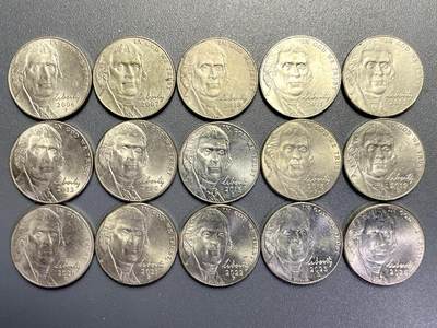 回流1123 - 美国21世纪不同年份15枚 5分 杰斐逊总统