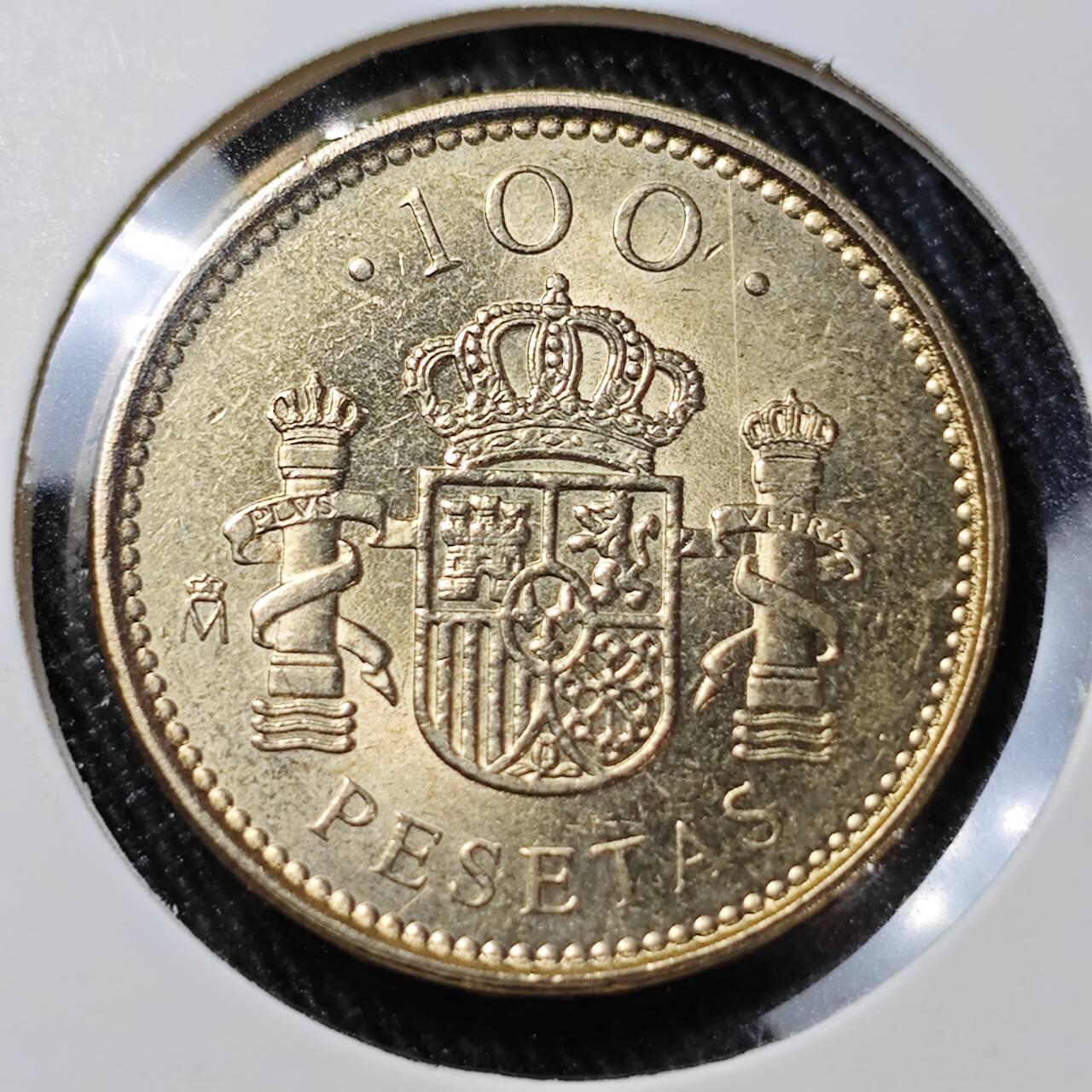 KK钱币收藏小铺 （套币 好品/批量散币 银币）专场  2月预留时间 周末发货  2000西班牙100比塞塔 好品数字100 末年!