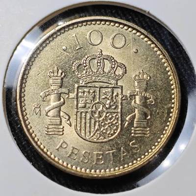 KK钱币收藏小铺 （套币 好品/批量散币 银币）专场  2月预留时间 周末发货 -  2000西班牙100比塞塔 好品数字100 末年!