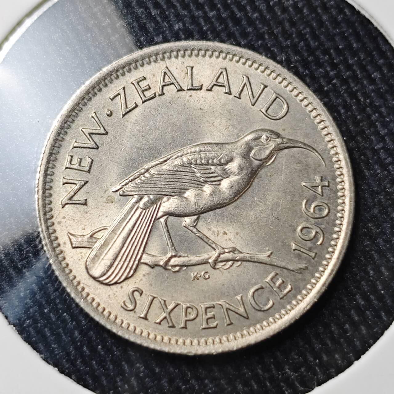 KK钱币收藏小铺 （套币 好品/批量散币 银币）专场  2月预留时间 周末发货  1964新西兰3便士 好品