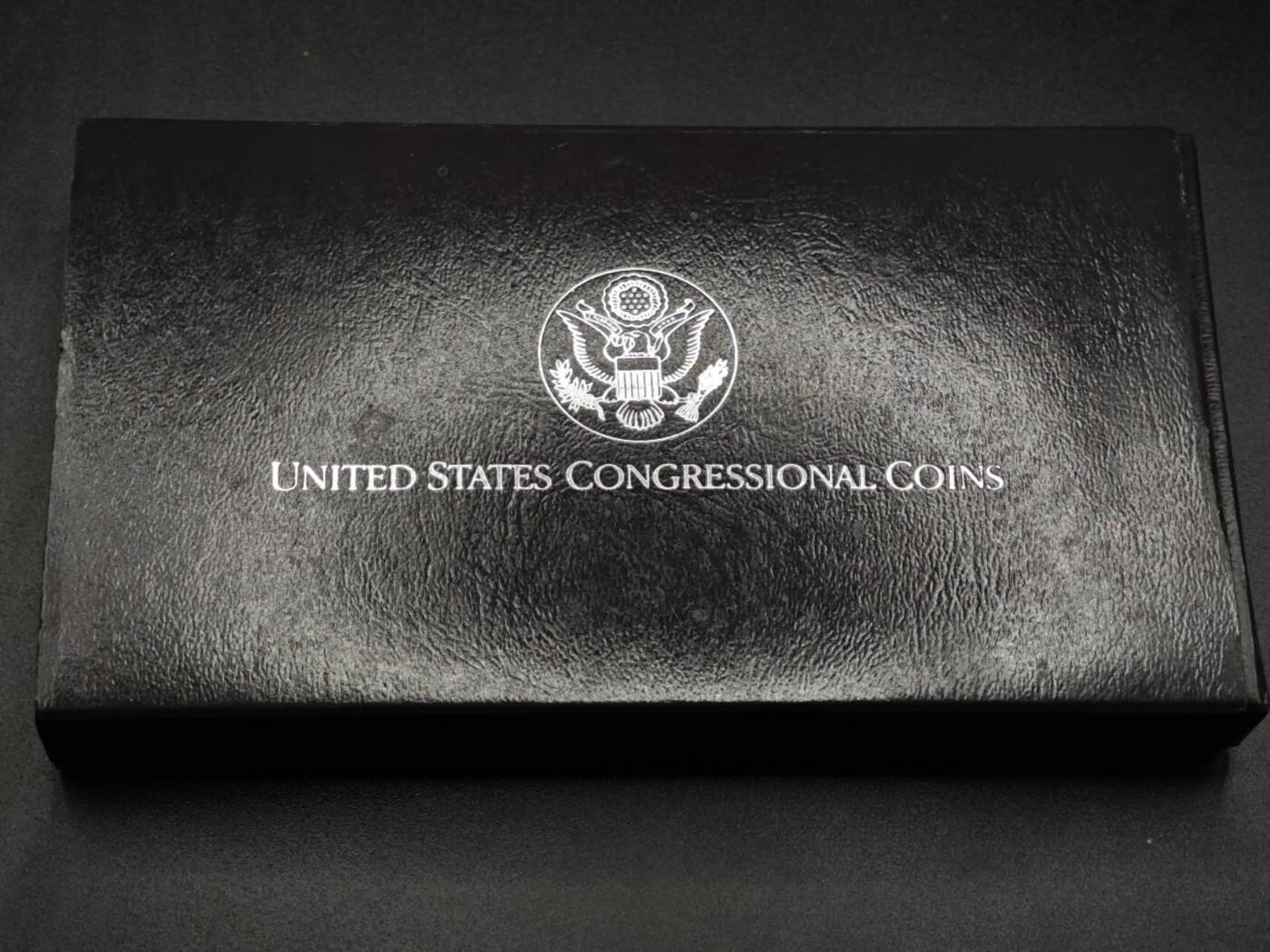 【淘币小摊】实时拍第八百零八拍   银币套币场   满百包邮可预留二周 每周一统一发货   美国1989年宪法一元精制银币原盒原证重26.73克900银 银价275