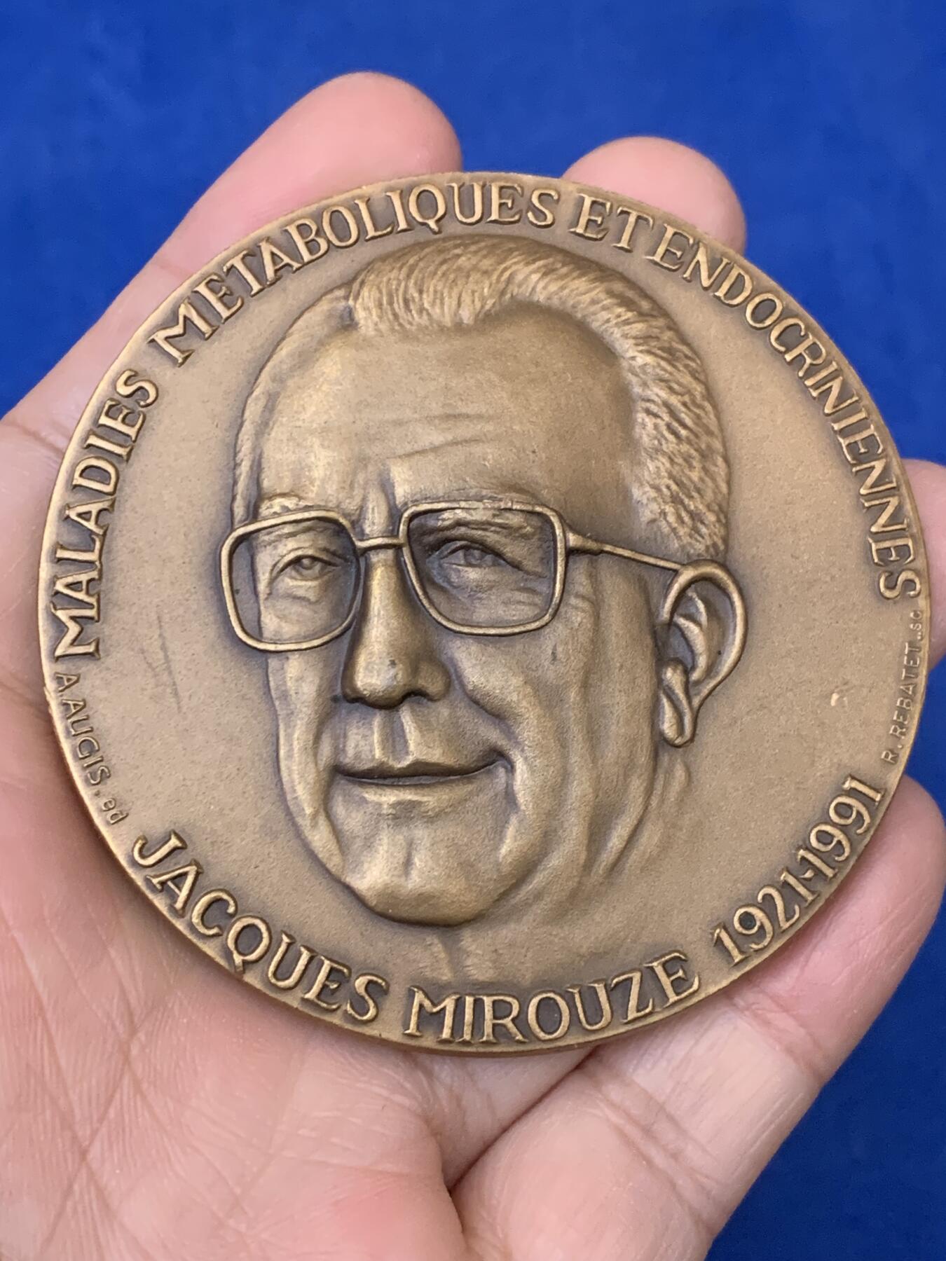 《竞宝斋》第442场 周日，周一，2场连拍 （全场包邮） 法国著名医药学家大铜章 直径70mm 重量167.4g 