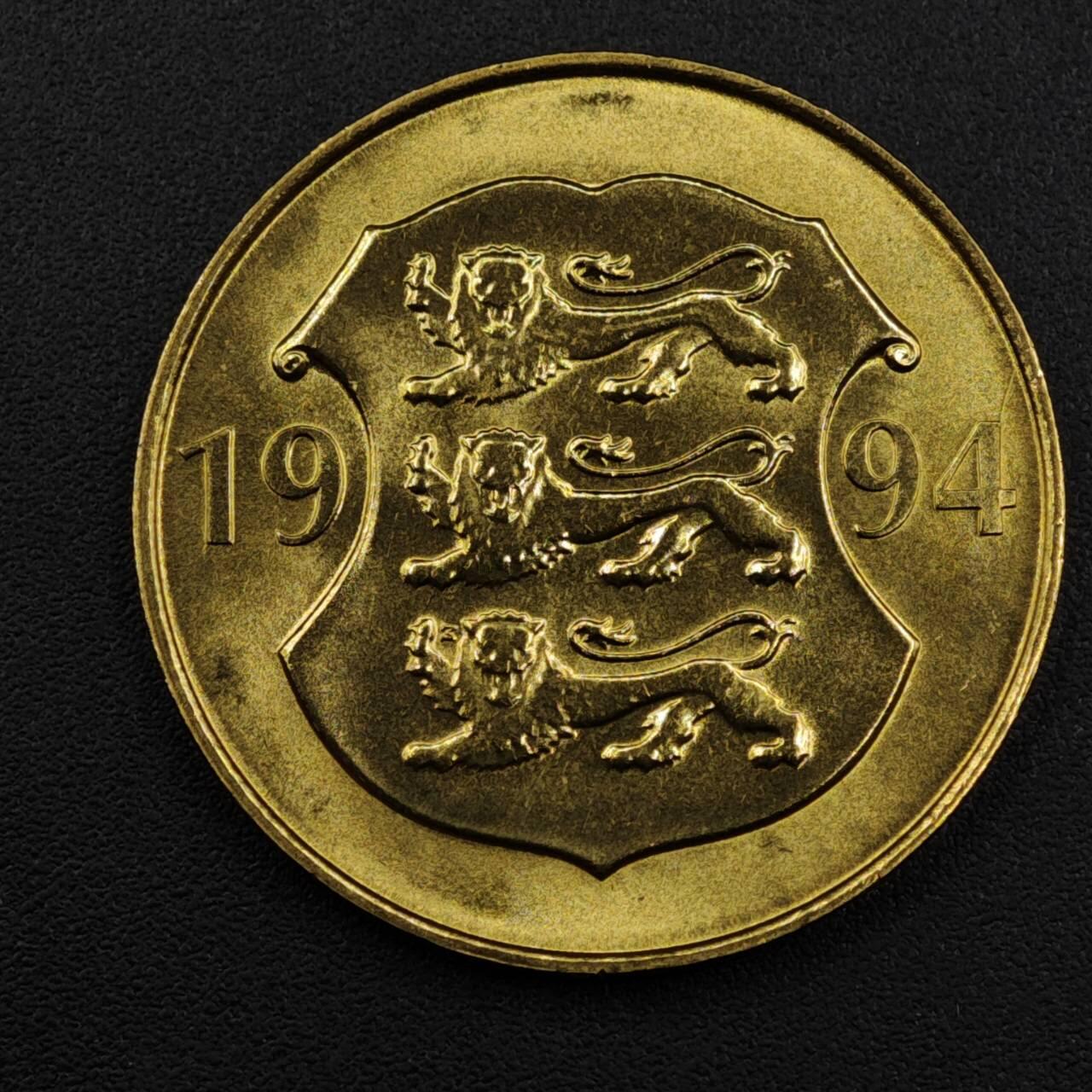 【淘币小摊】实时拍第八百零九拍   散币场   满百包邮可预留二周 每周一统一发货   爱沙尼亚1994年国家银行成立75周年5克朗纪念币全新品