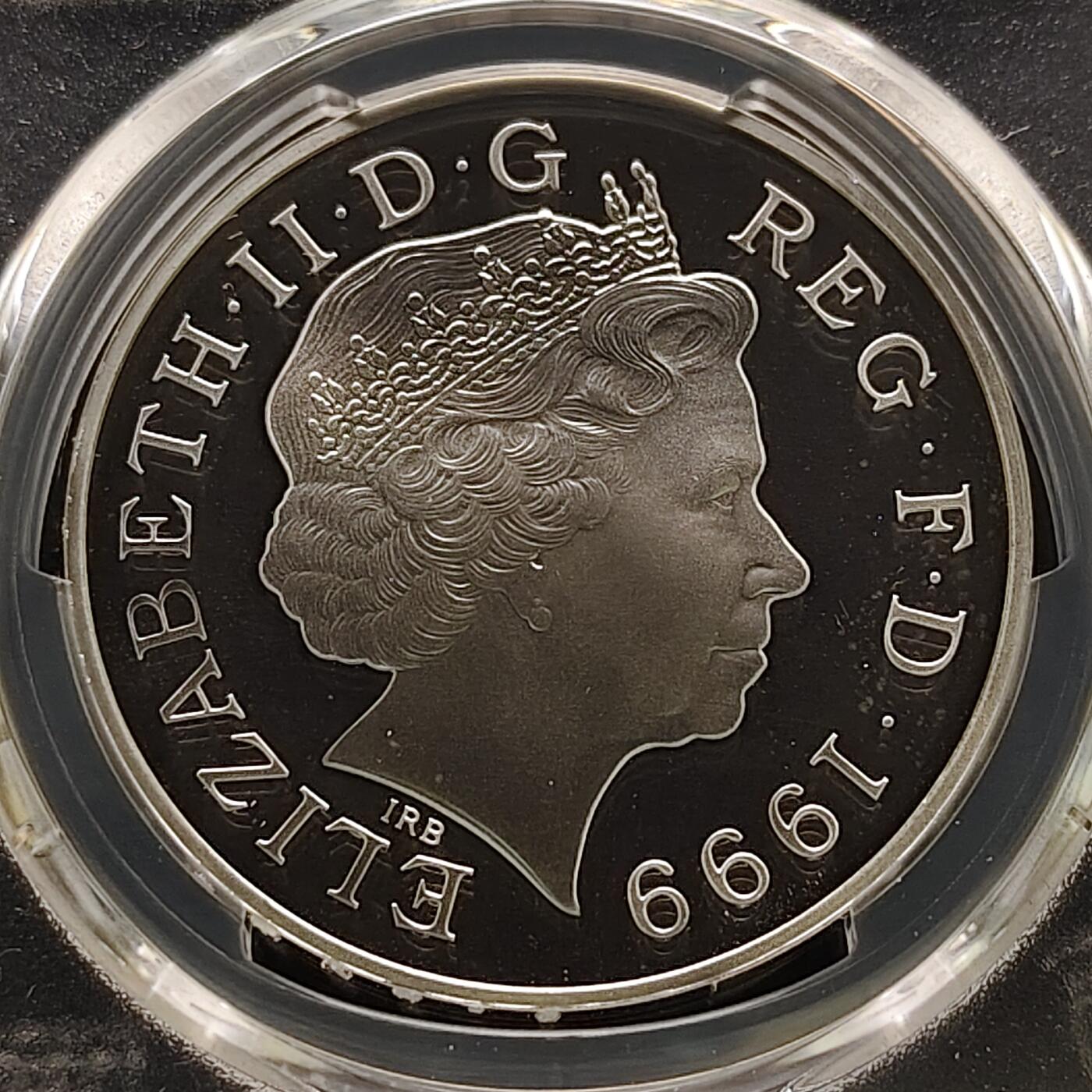 【全场包邮】纯粹捡漏拍481场（免费代拍第18场） 英国2000年5镑千禧年精制克朗型纪念银币-PCGS PR68 DCAM