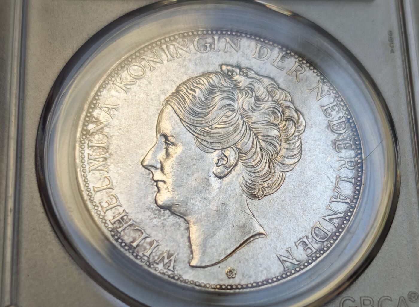 瓶子🏺第218期拍卖会  1933年   荷兰王国2.5G银币 威廉敏娜女王