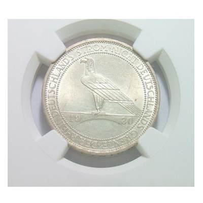 【银】NGC UNC 德国魏玛1930年莱茵解放3马克纪念银币 开卷原光 - 【银】NGC UNC 德国魏玛1930年莱茵解放3马克纪念银币 开卷原光
