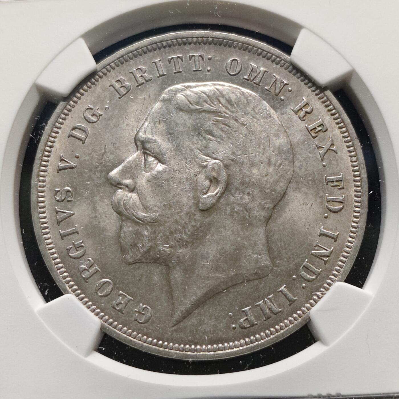 【全场包邮】纯粹捡漏拍481场（免费代拍第18场） 英国1935年1克朗乔治五世在位25周年木马剑克朗型纪念银币-NGC MS63