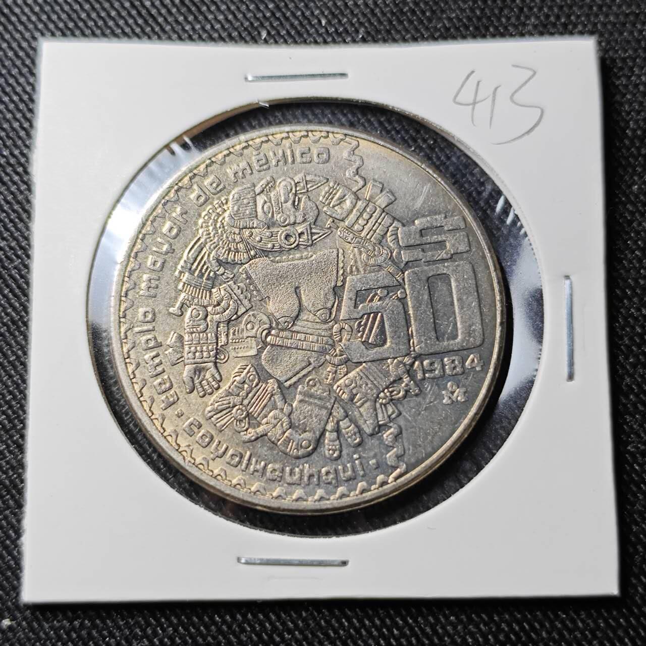 KK钱币收藏小铺 （套币 好品/批量散币 银币）专场  2月预留时间 周末发货  1984墨西哥50比索 大币 好品