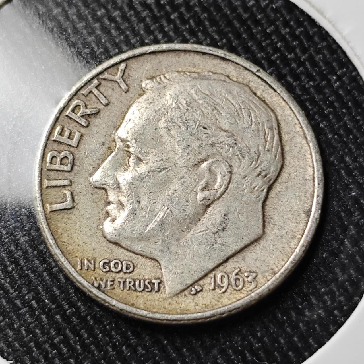 KK钱币收藏小铺 （套币 好品/批量散币 银币）专场  2月预留时间 周末发货   1963美国10分银币