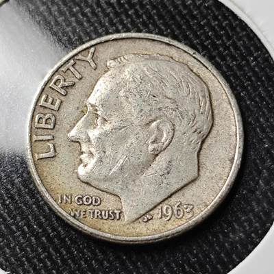 KK钱币收藏小铺 （套币 好品/批量散币 银币）专场  2月预留时间 周末发货 -   1963美国10分银币