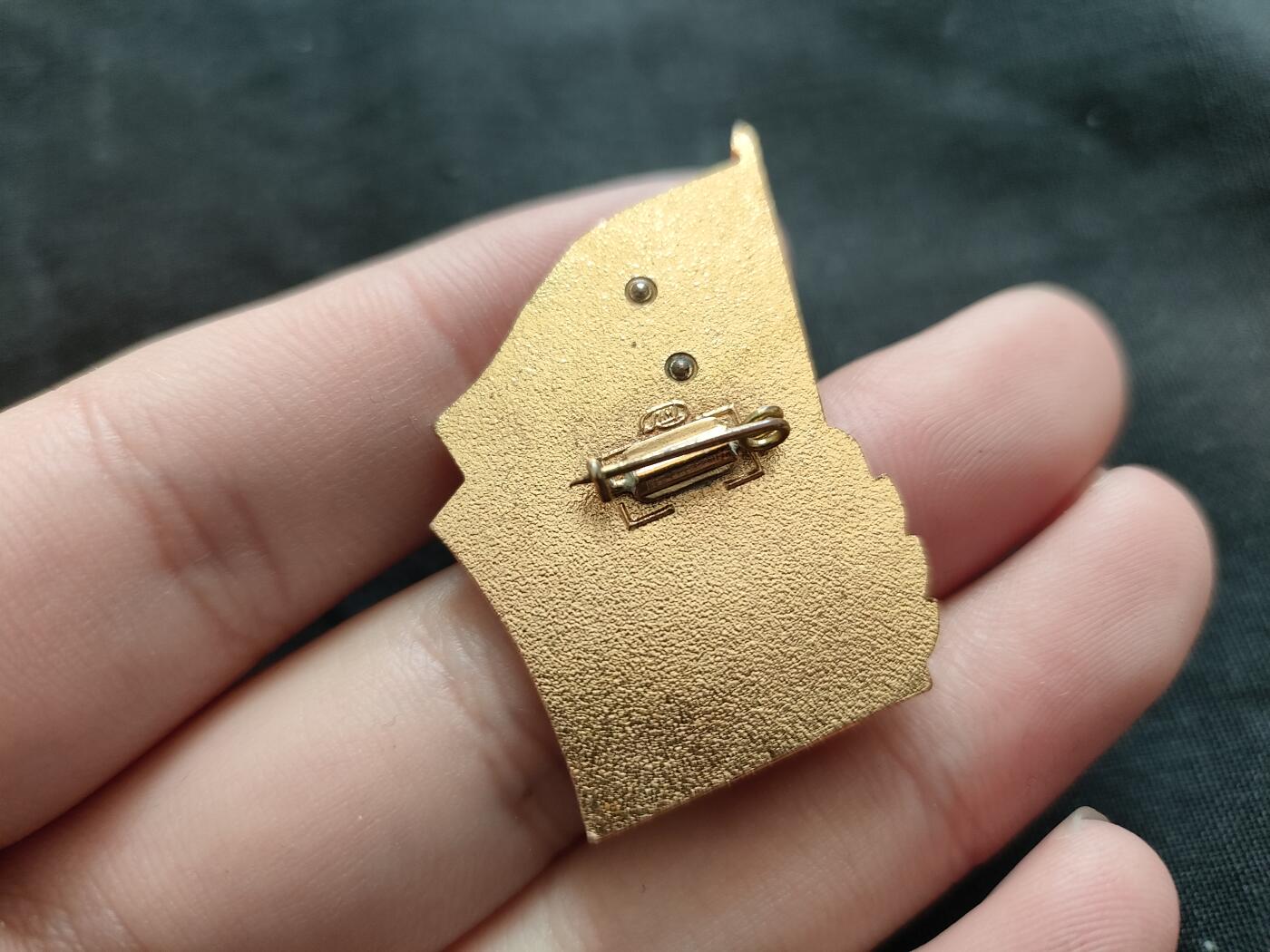 时顺第二十六拍 苏联全苏第17届工会代表大会证章，铜制珐琅镀金。