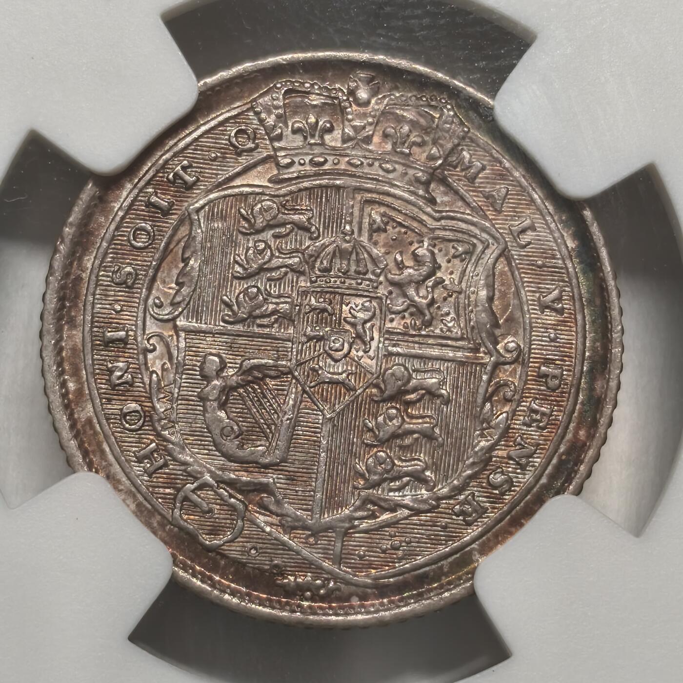 老蟹的宝藏🏴‍☠️ IV NGC AU58 英国乔治三世1816年6便士-严评