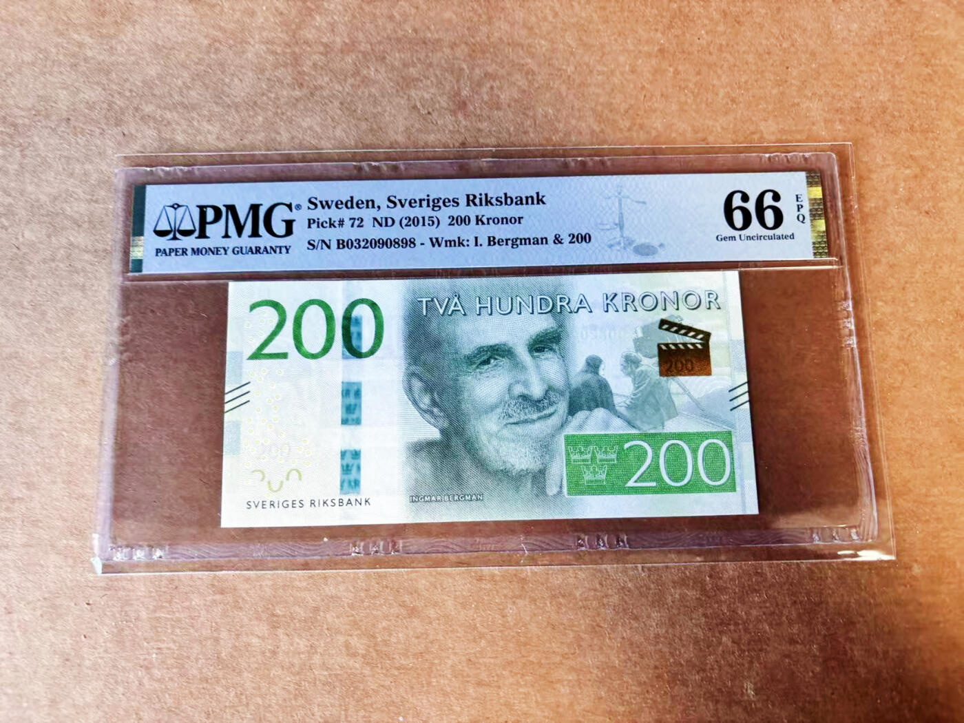 【Blue Auction】世界纸币精拍第755期——18级TOP拍卖/信誉/品质/专业/高效💫 【无47】瑞典 2015年200克朗 PMG66EPQ 