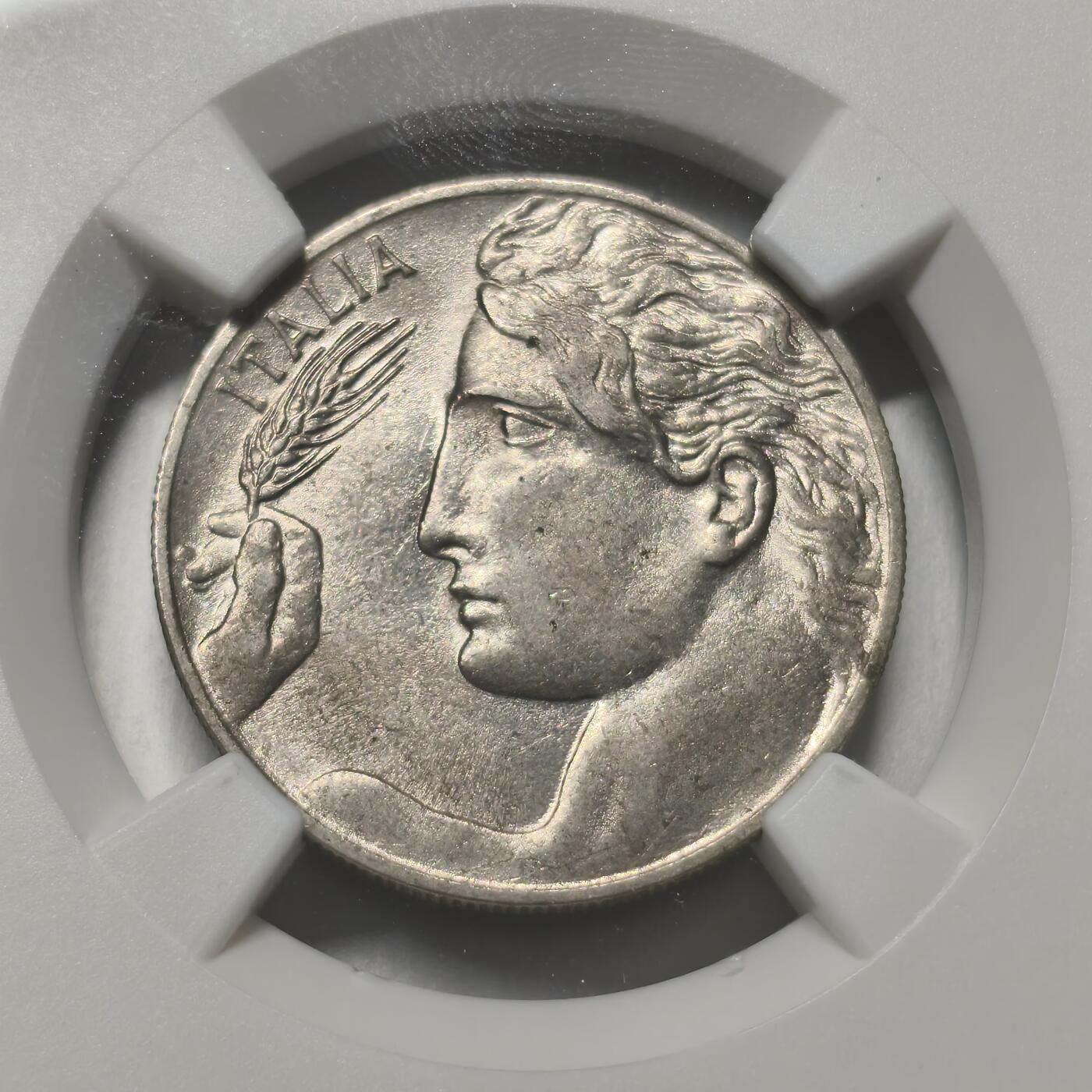 老蟹的宝藏🏴‍☠️ IV NGC AU58 1908R年 意大利20分-严评