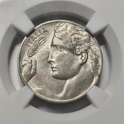 老蟹的宝藏🏴‍☠️ IV - NGC AU58 1908R年 意大利20分-严评