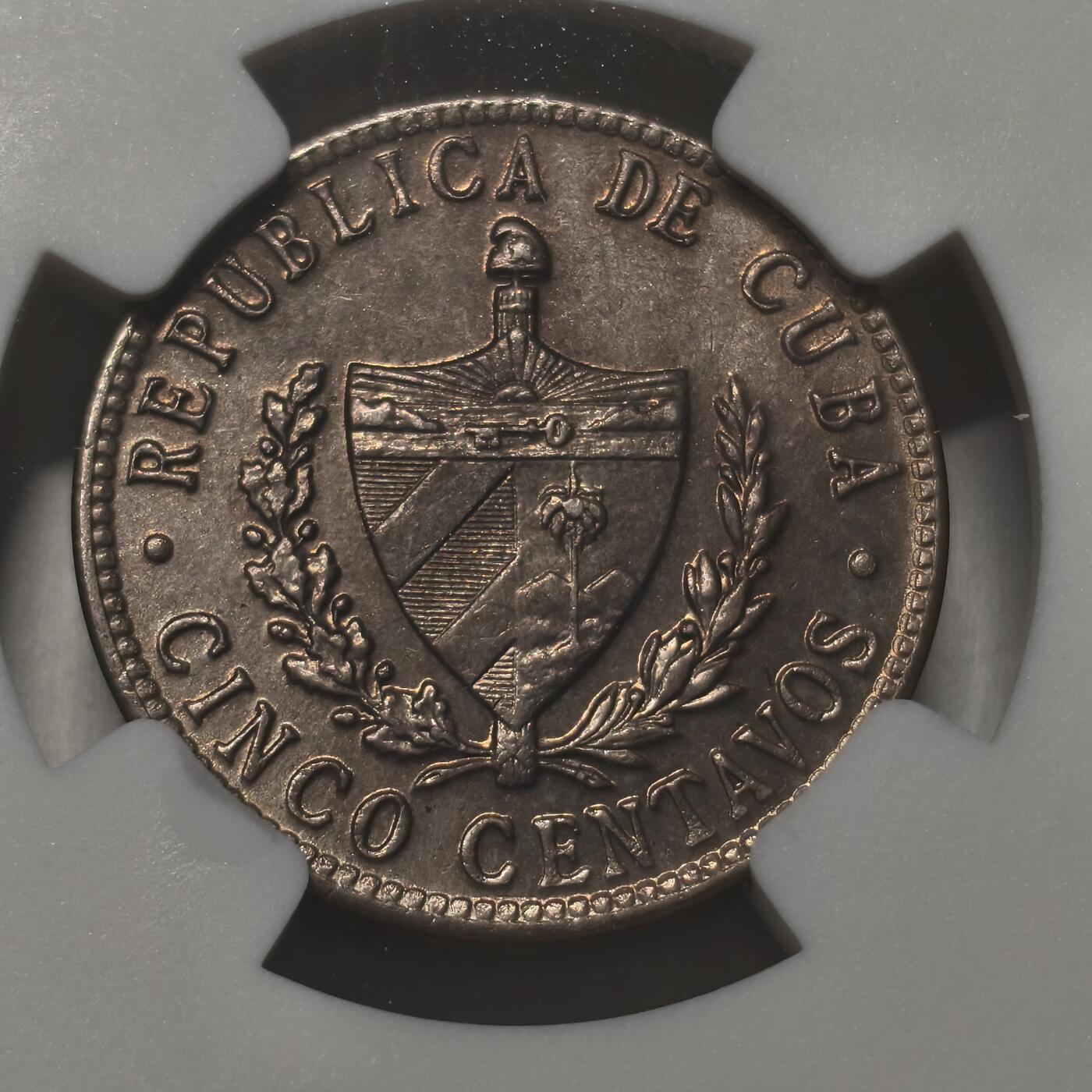老蟹的宝藏🏴‍☠️ IV NGC MS63 古巴1946年5分