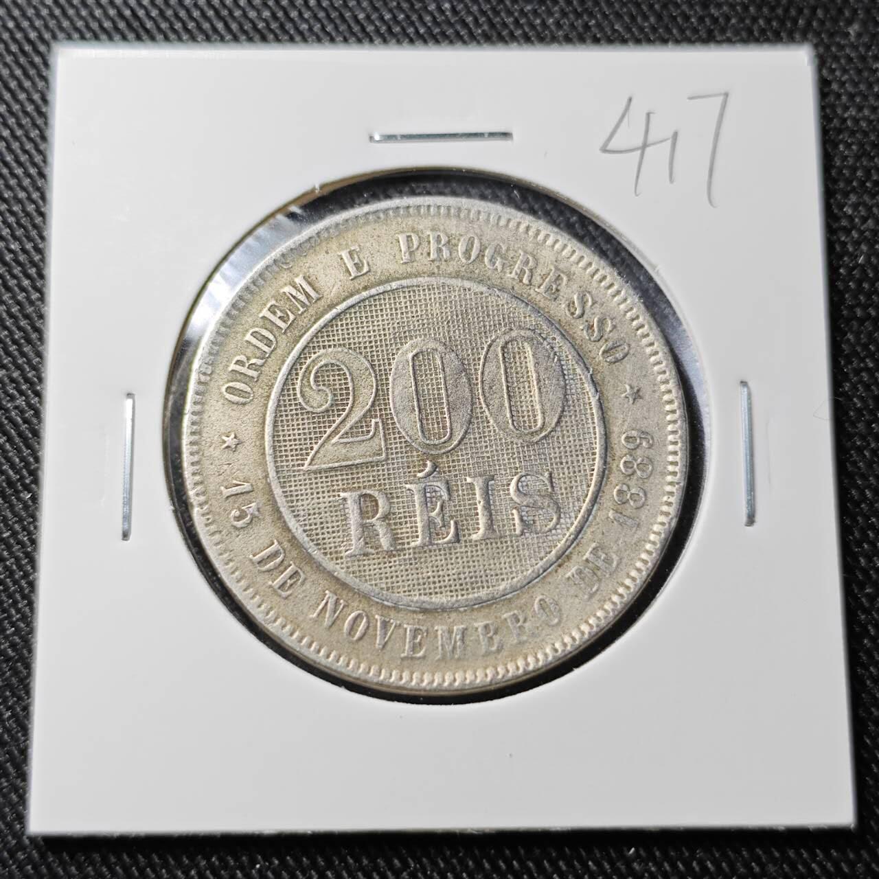 KK钱币收藏小铺 （套币 好品/批量散币 银币）专场  2月预留时间 周末发货  1889巴西200瑞斯镍币