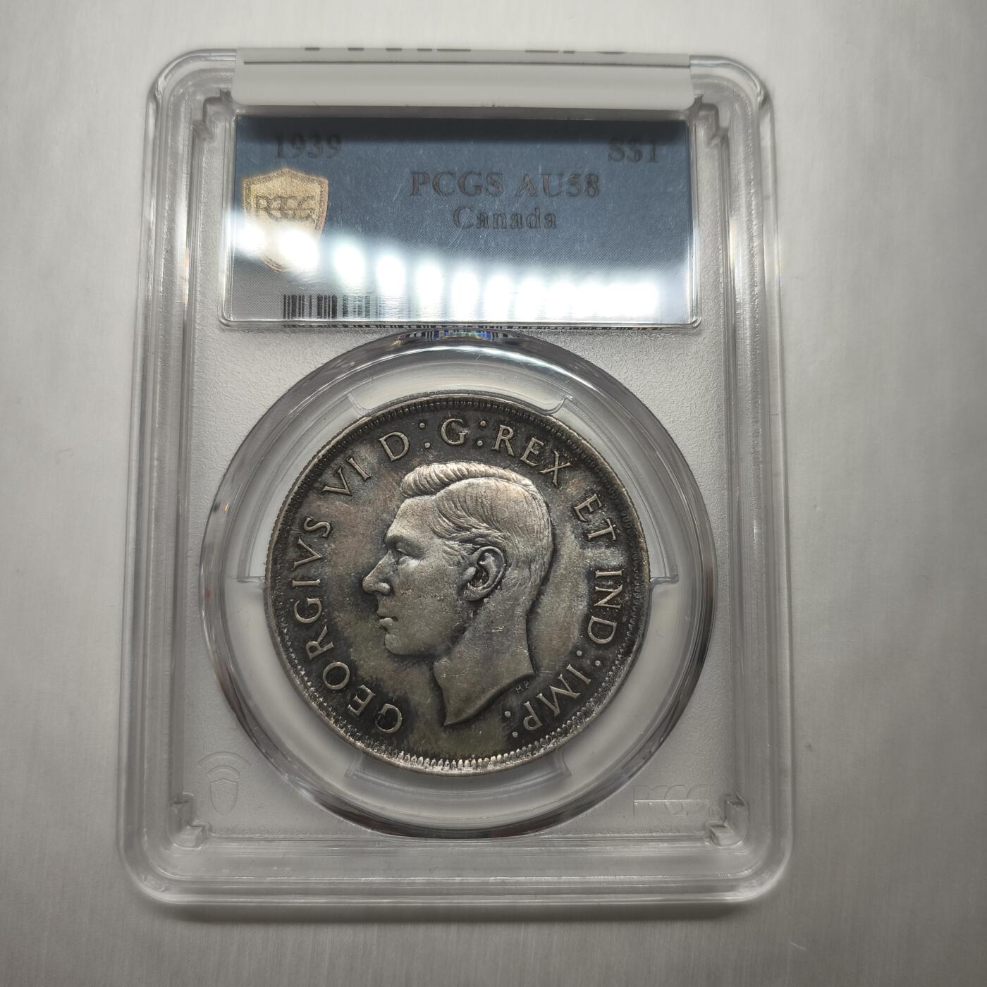 老蟹的宝藏🏴‍☠️ IV PCGS AU58 加拿大乔治六世1939年1元银币
