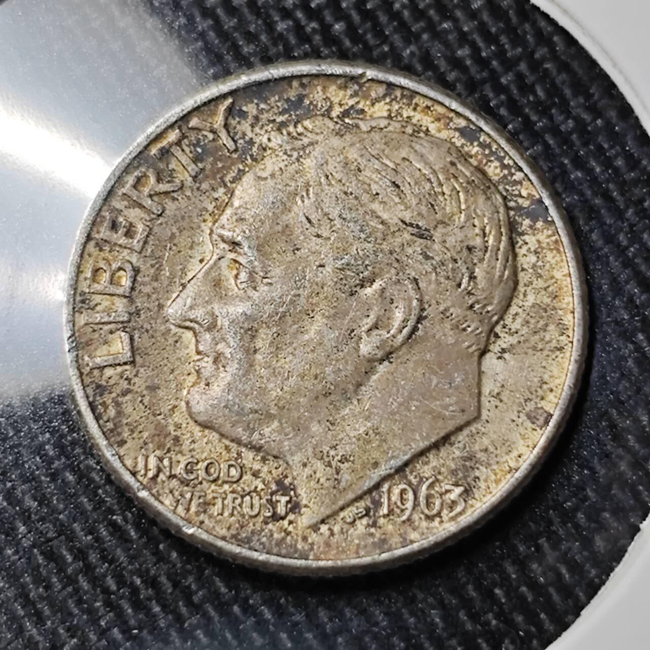 KK钱币收藏小铺 （套币 好品/批量散币 银币）专场  2月预留时间 周末发货   1963美国10分银币