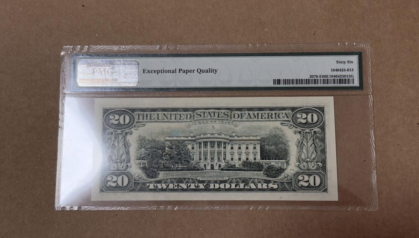 【礼羽收藏】🌏世界钱币拍卖第113期 93版小头20美元尾8PMG66分