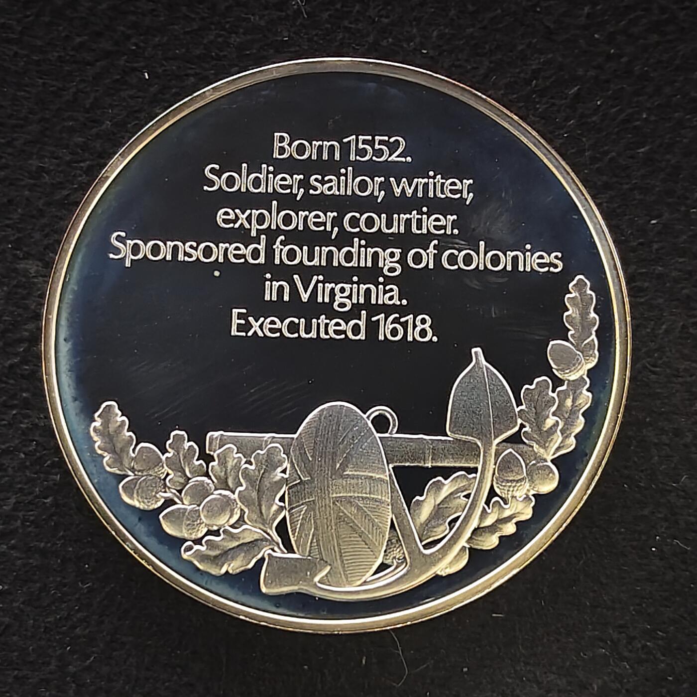 【全场包邮】纯粹捡漏拍480场（免费代拍第17场） 【纪念章】英国大航海时代系列克朗型精制镀银纪念章-探险家沃尔特·雷利爵士