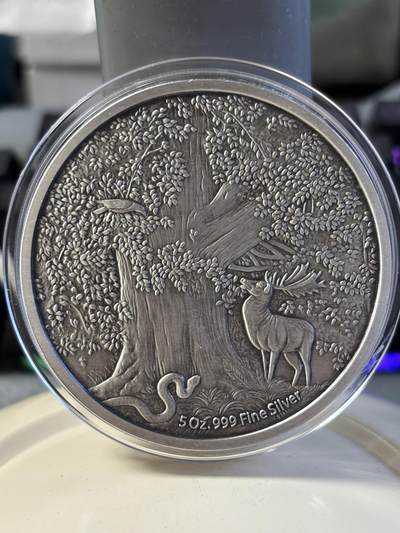 第183期拍卖 - 北欧神话生物5盎司纪念银章带盒证书，直径63毫米，999银