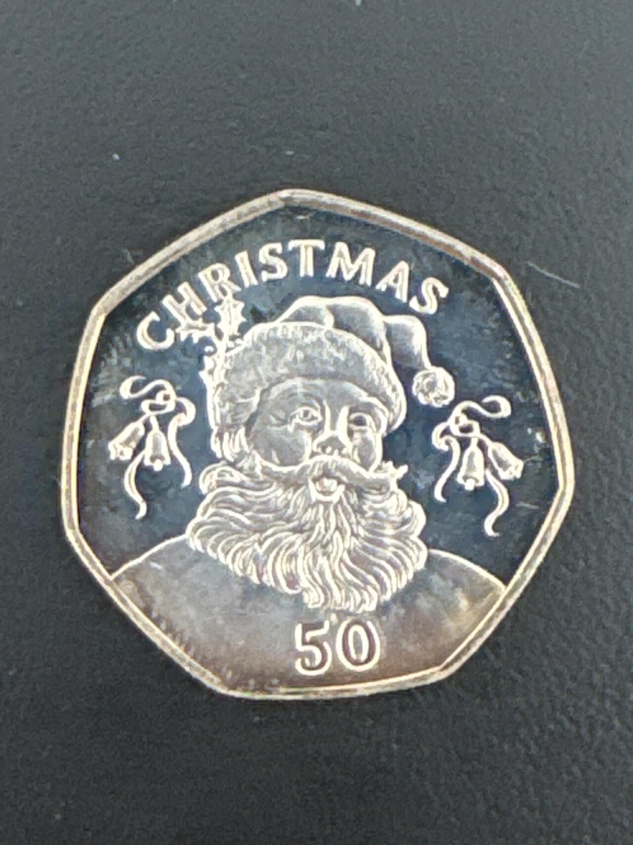 ❤️【币观天下】❤️ 第332期钱币拍卖- 2025.11.28周五晚上6点半场-长期征集拍品 直布罗陀圣诞2017年50便士镍质纪念币