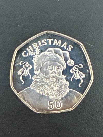 ❤️【币观天下】❤️ 第332期钱币拍卖- 2025.11.28周五晚上6点半场-长期征集拍品 - 直布罗陀圣诞2017年50便士镍质纪念币