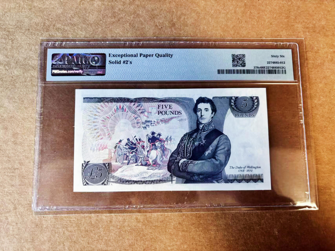 【Blue Auction】世界纸币精拍第755期——18级TOP拍卖/信誉/品质/专业/高效💫 【全同2少见】英国 D序列 1980-87年5镑 PMG66EPQ 