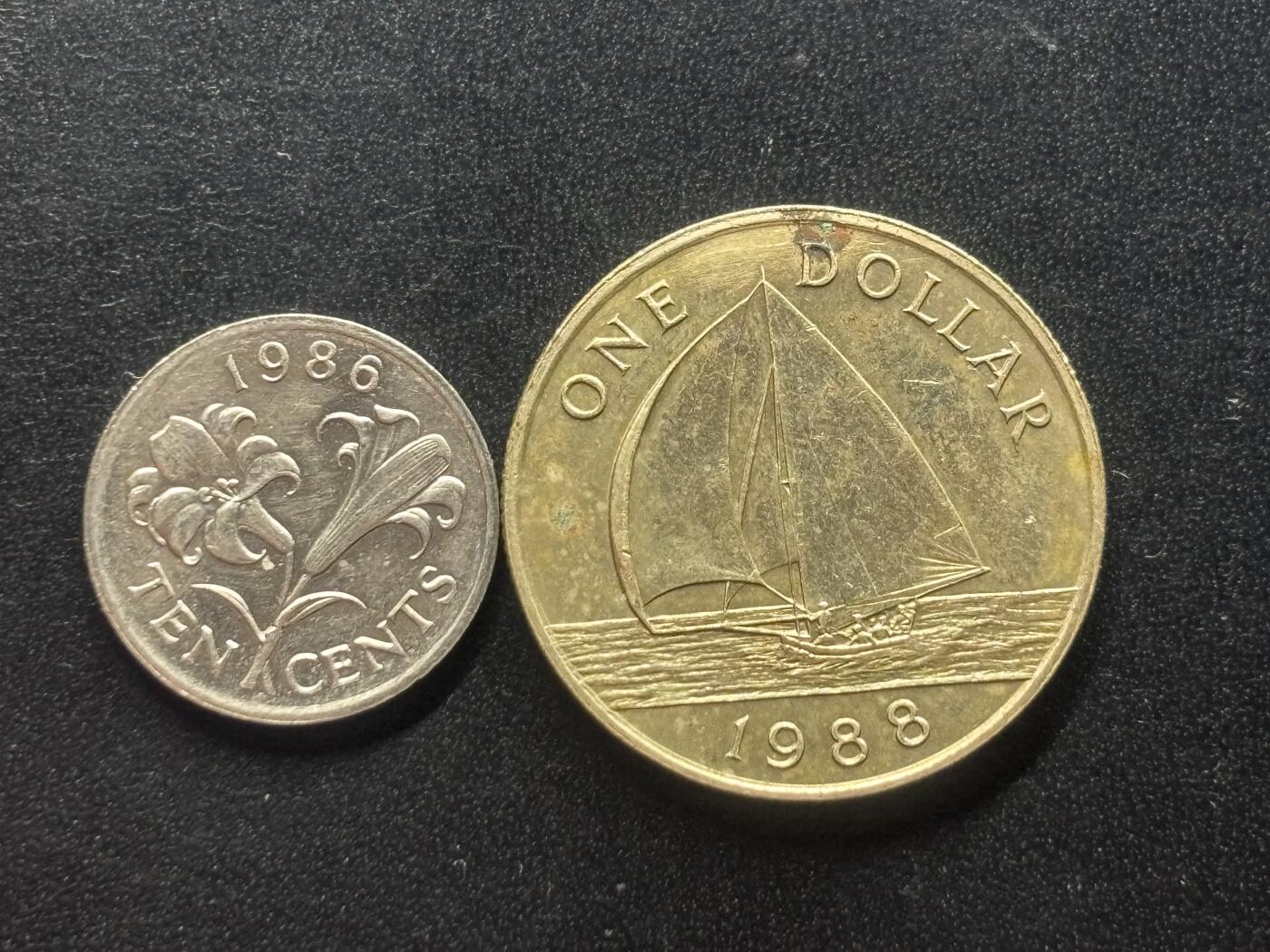 邮泉阁限时拍卖第三十七场 英国殖民地、属地硬币专场（硬币在国外。请付邮费6元。） 百慕大中年版2枚