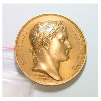 【艺术】法国艺术大章1805年 拿破仑金叶冠+亚历山大+弗朗茨 奥斯特里茨战役 高浮雕精制大铜章 40MM - 【艺术】法国艺术大章1805年 拿破仑金叶冠+亚历山大+弗朗茨 奥斯特里茨战役 高浮雕精制大铜章 40MM