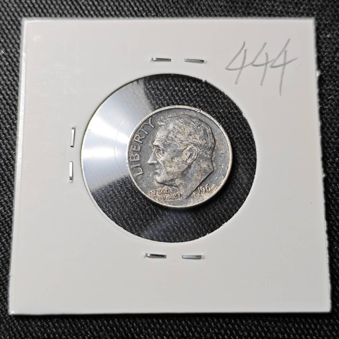 KK钱币收藏小铺 （套币 好品/批量散币 银币）专场  2月预留时间 周末发货   1964美国10分银币