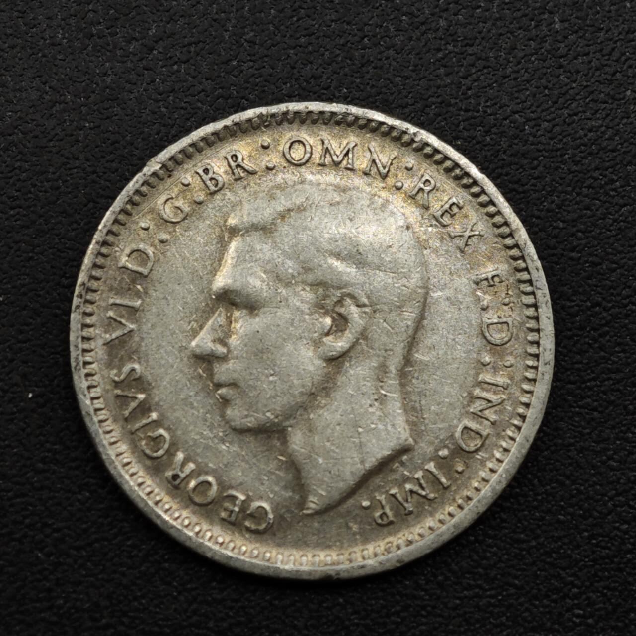 【淘币小摊】实时拍第八百零九拍   散币场   满百包邮可预留二周 每周一统一发货   澳大利亚1942年乔治六世3便士银币