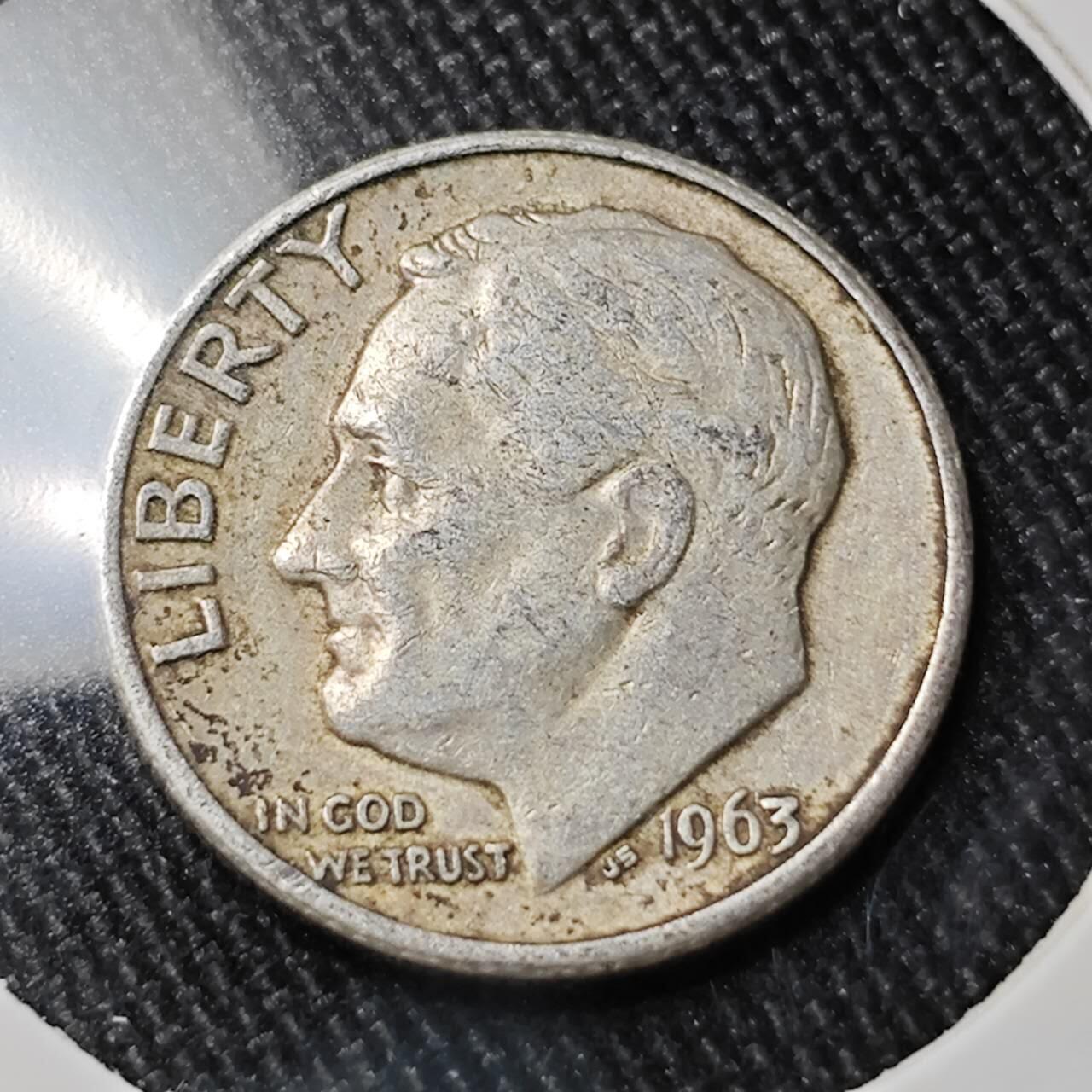 KK钱币收藏小铺 （套币 好品/批量散币 银币）专场  2月预留时间 周末发货   1963美国10分银币